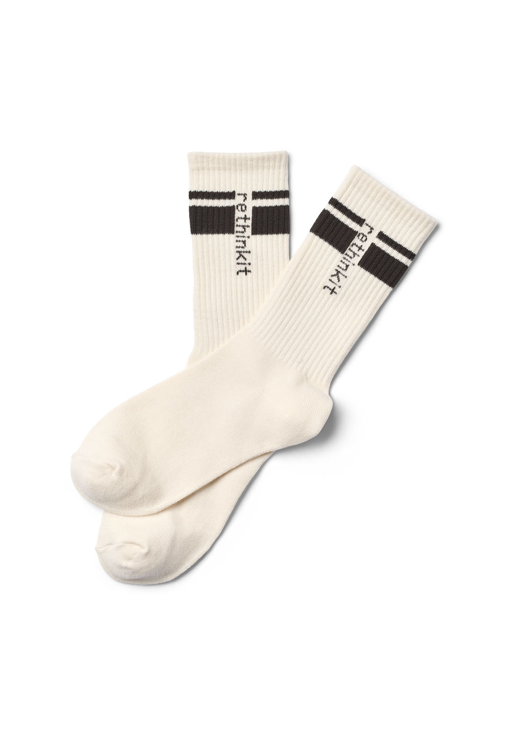 Rethinkit 2-pak Rethinkit Stribet Crew Sokker Accessory 1099 ink almost black