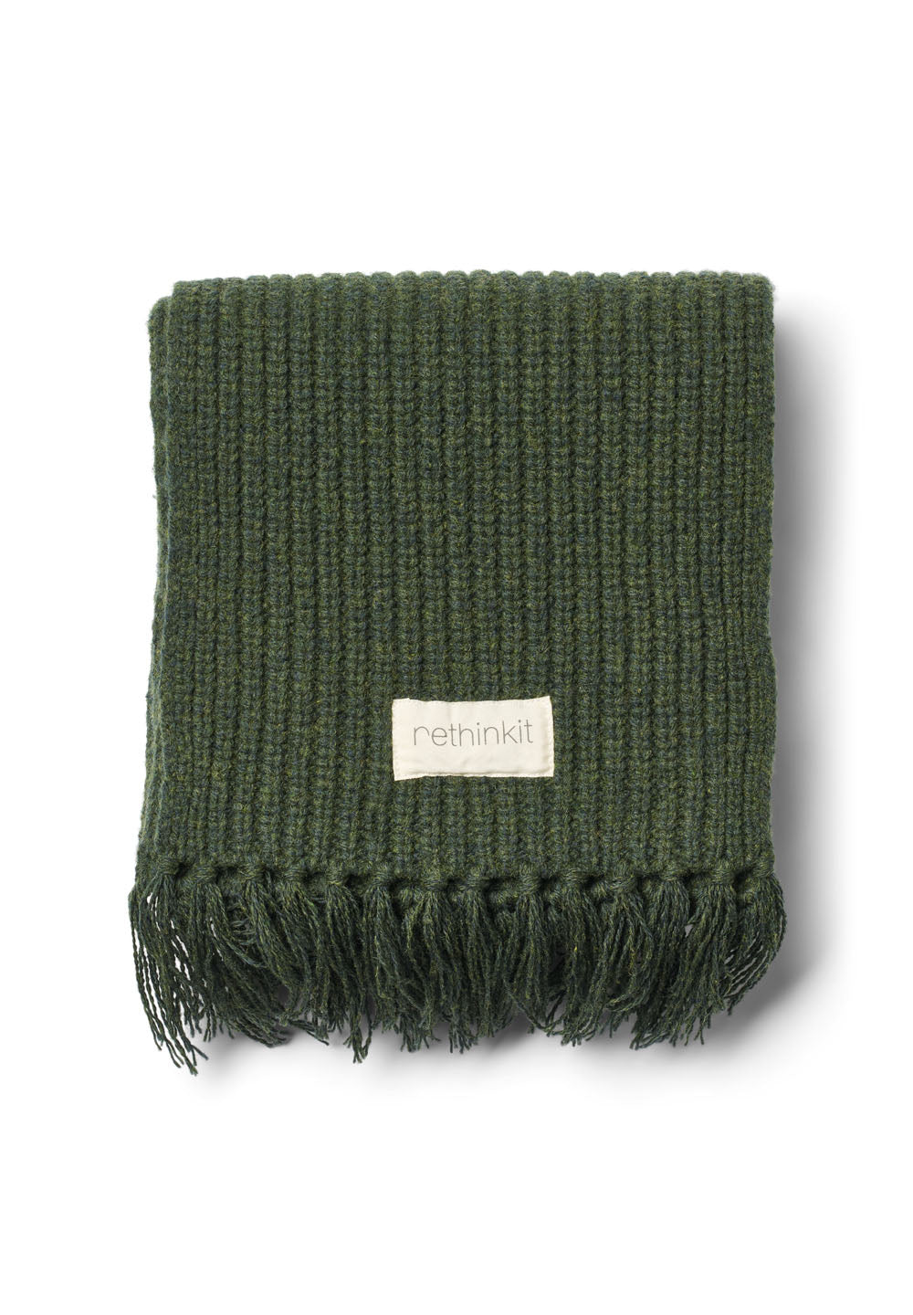 Rethinkit Knitted Scarf Fringes Chamonix Accessory 9540 green Melange