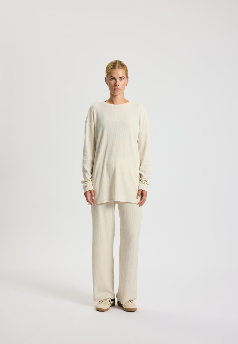 Rethinkit Langærmet Rib Tee Merci Tee 3227 soft beige melange