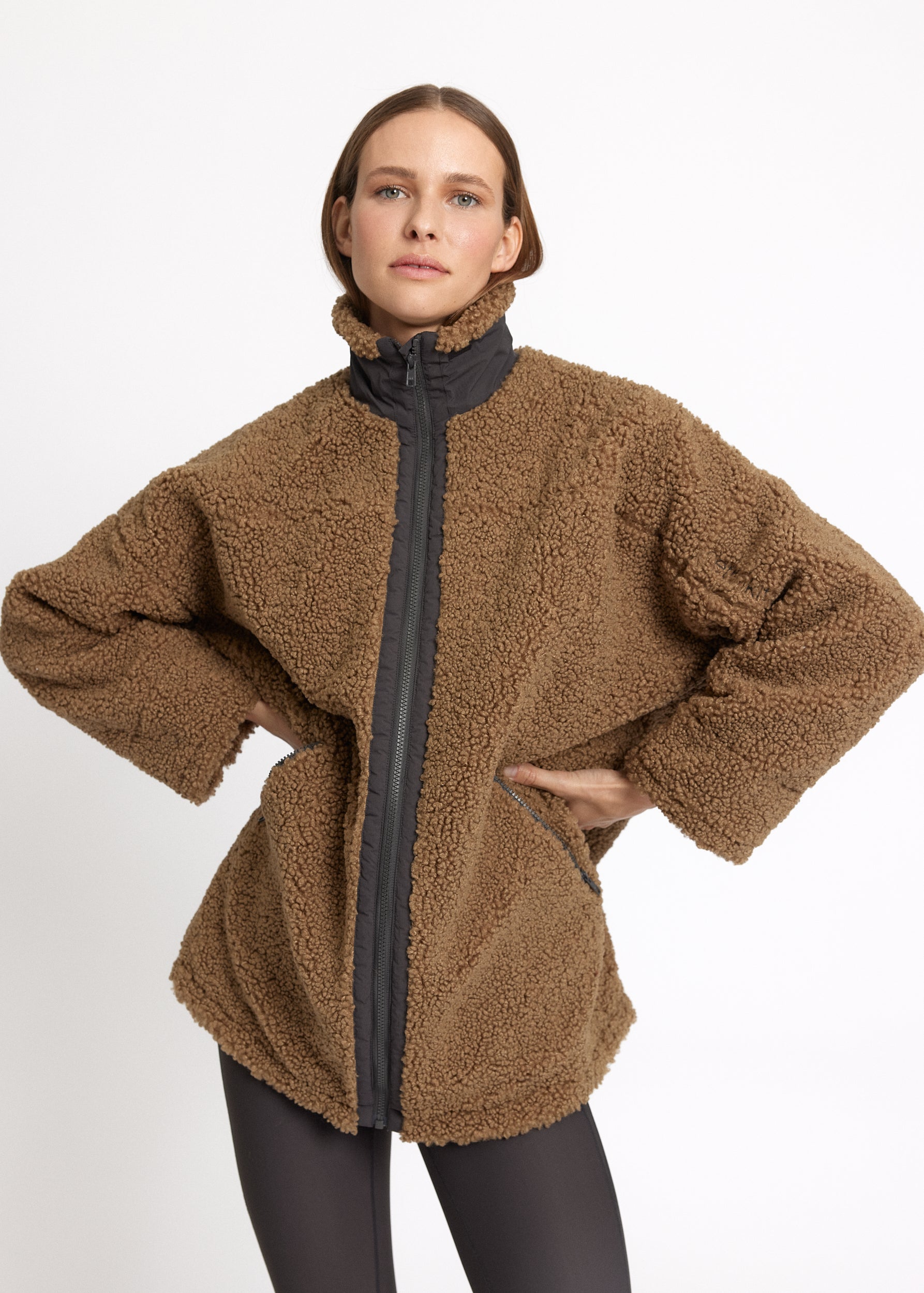 Rethinkit Long Fuzzy coat Larvik Jackets 3203 khaki