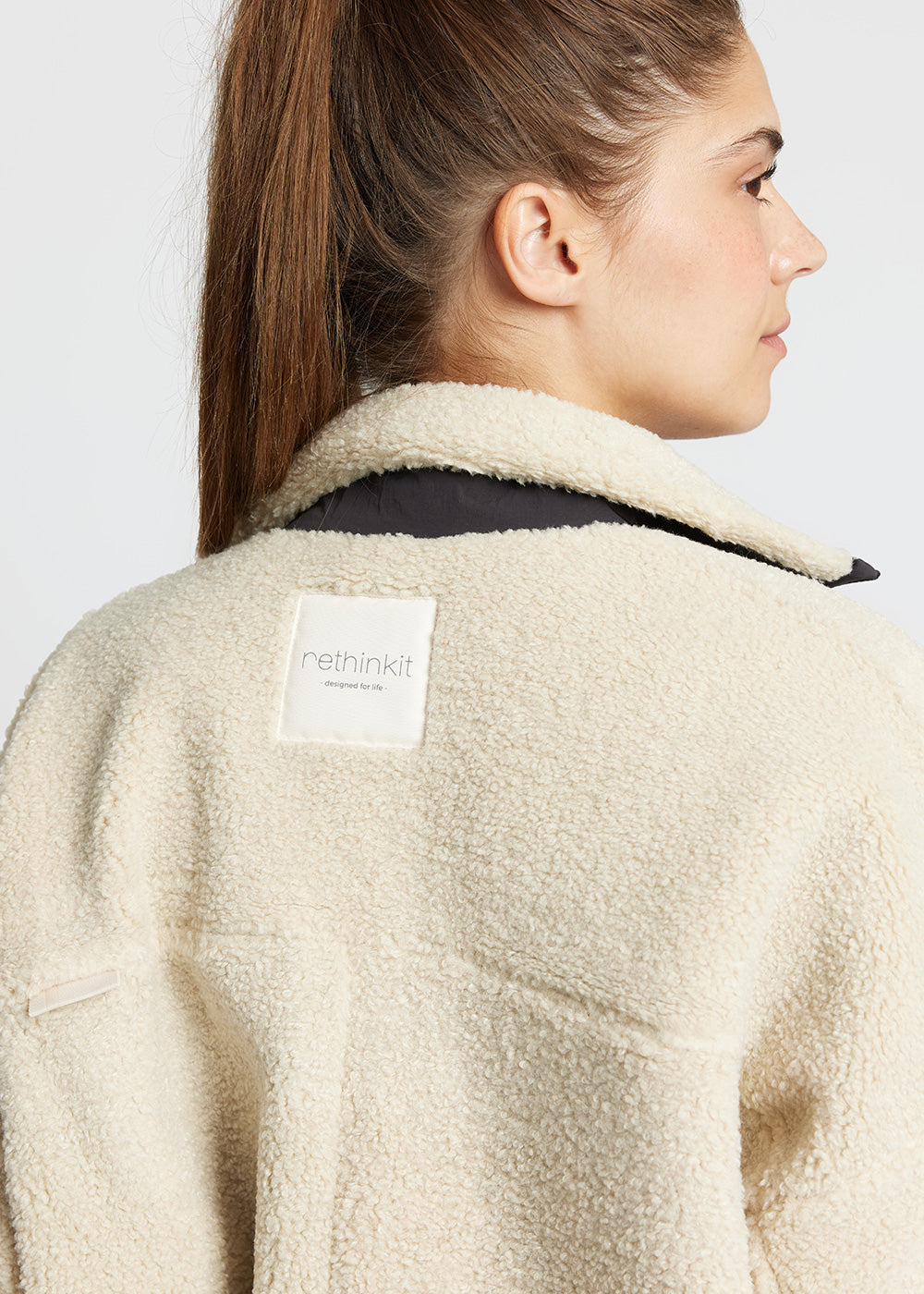 Rethinkit Long Fuzzy coat Larvik Jackets 3356 sandshell