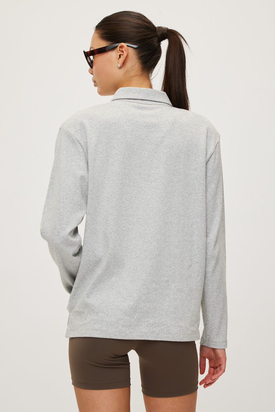 Rethinkit Rib Polo LS Elevate T-Shirt 0105 grey melange
