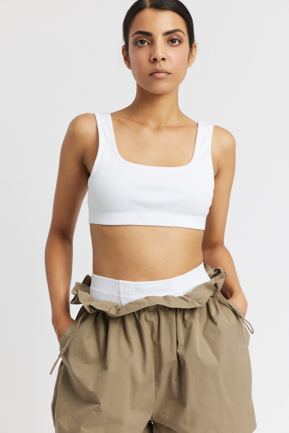 Rethinkit Soft rib shorts Key comfy Shorts 0364 white