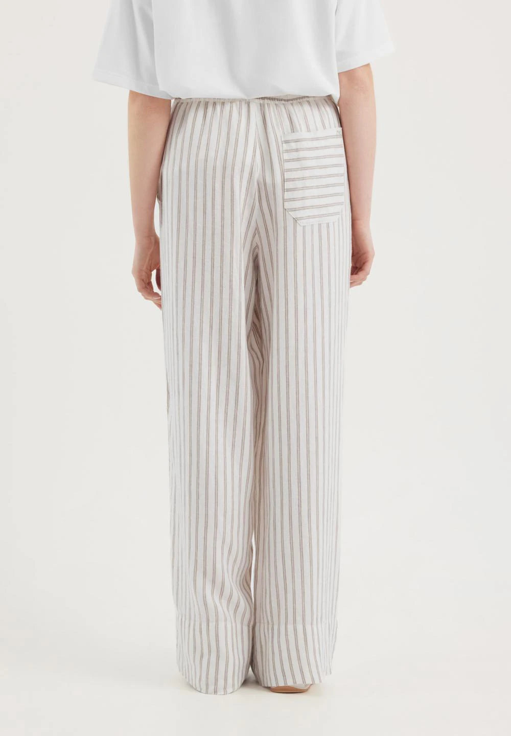 Rethinkit Stribet Bukser PJ Trousers 0076 warm grey stripe