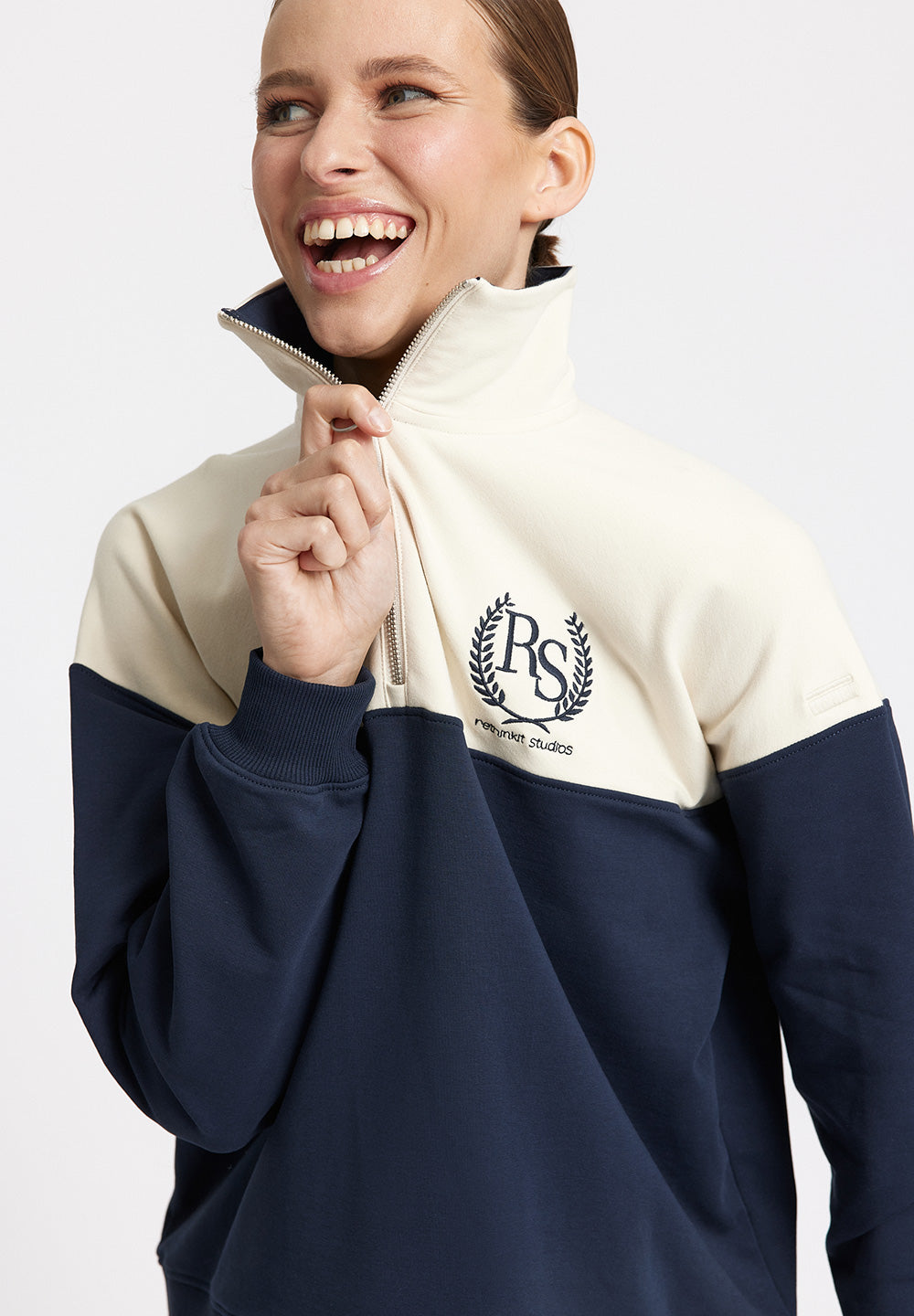 Rethinkit Sweat Imola Half Zip Sweatshirts 1432 navy