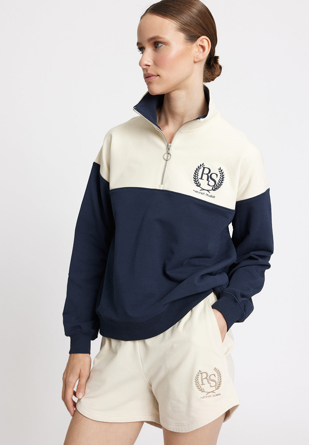 Rethinkit Sweat Imola Half Zip Sweatshirts 1432 navy