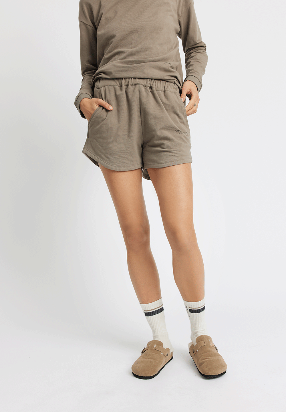 Rethinkit Light Sweat Shorts Hangout Shorts 0075 warm grey
