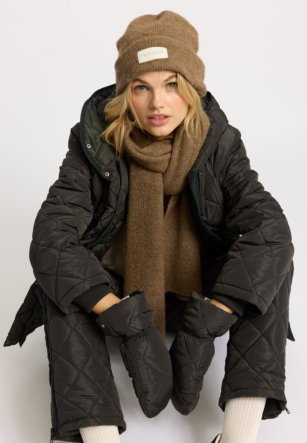 Rethinkit Uld Tørklæde Snug Acc 9515 dark brown melange