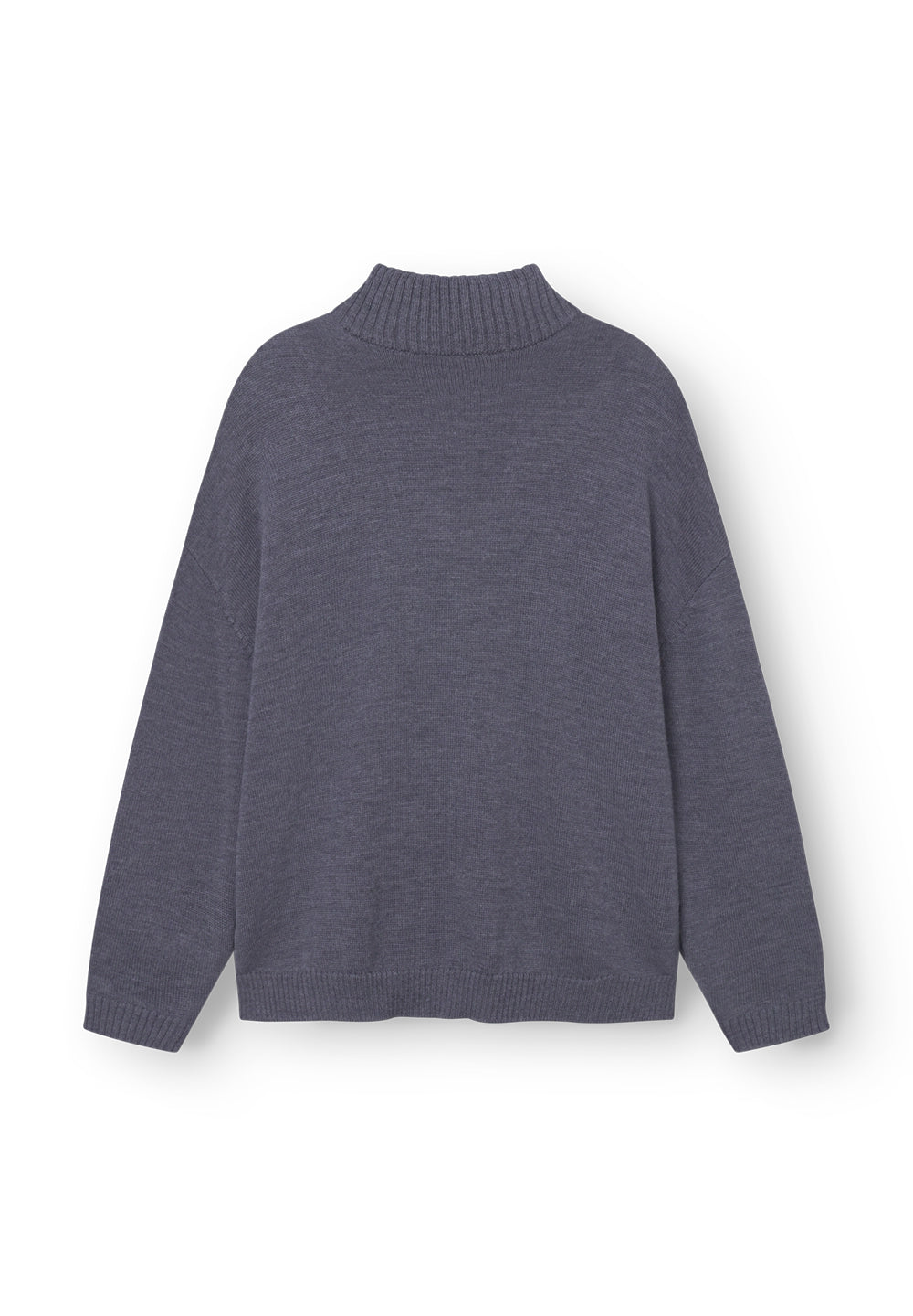 Rethinkit Wool Half Zip Oslo Knitted Tops 0107 dark melange grey