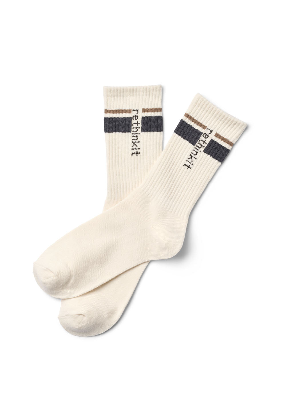 Rethinkit 2-pak Rethinkit Stribet Crew Sokker Accessory 1088 ink mocha