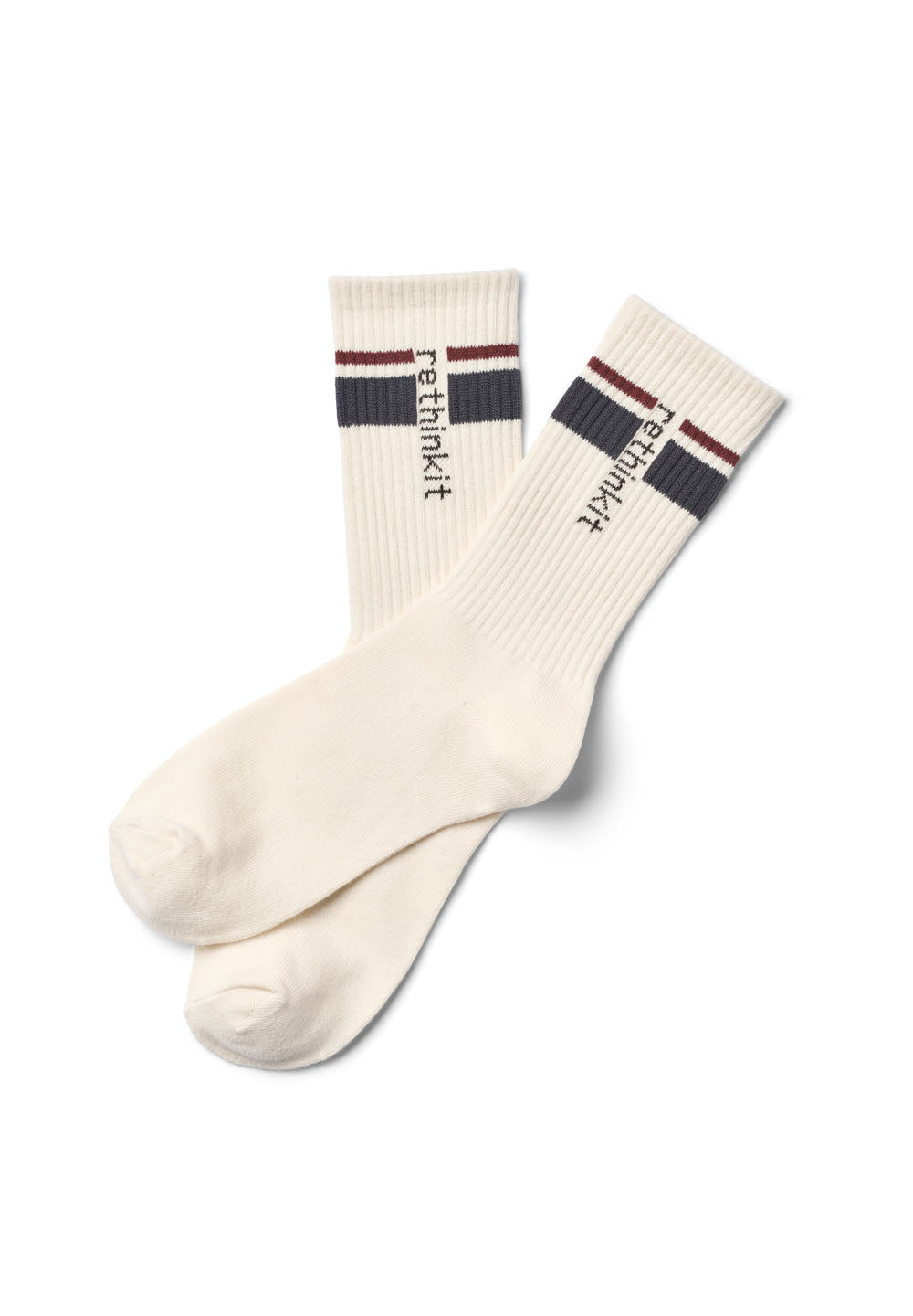 Rethinkit 2-pak Rethinkit Stribet Crew Sokker Accessory 1099 ink almost black