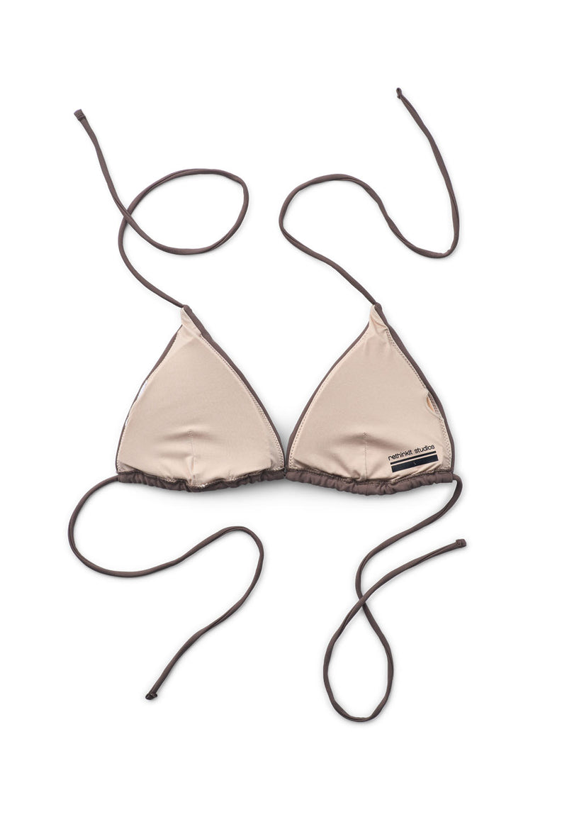 Rethinkit Bikini Top Triangle BAY Swimwear 3201 walnut