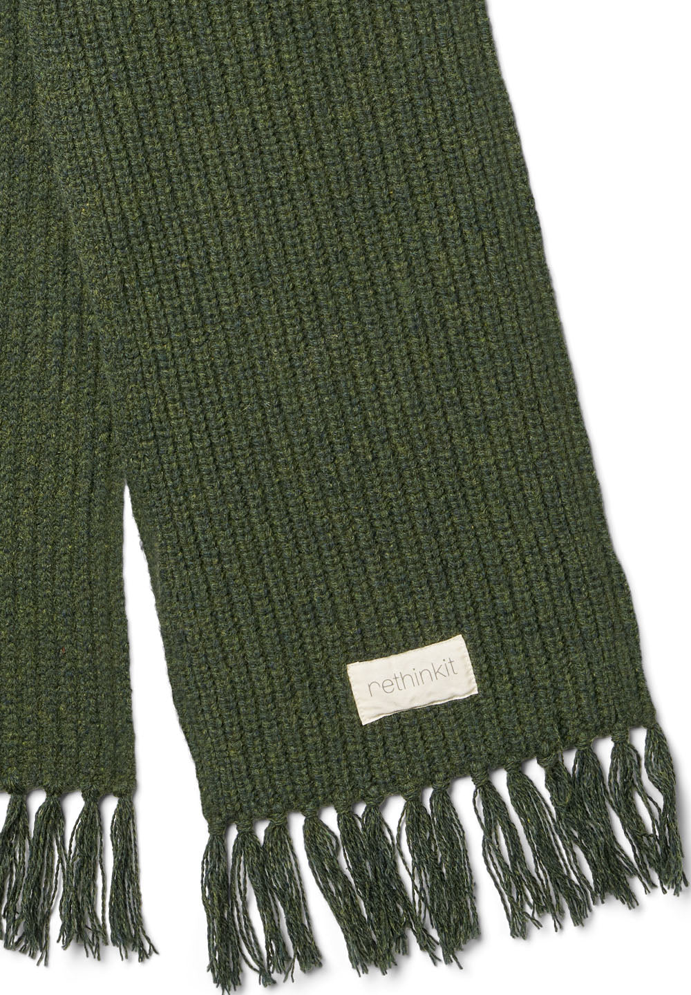 Rethinkit Knitted Scarf Fringes Chamonix Accessory 9540 green Melange