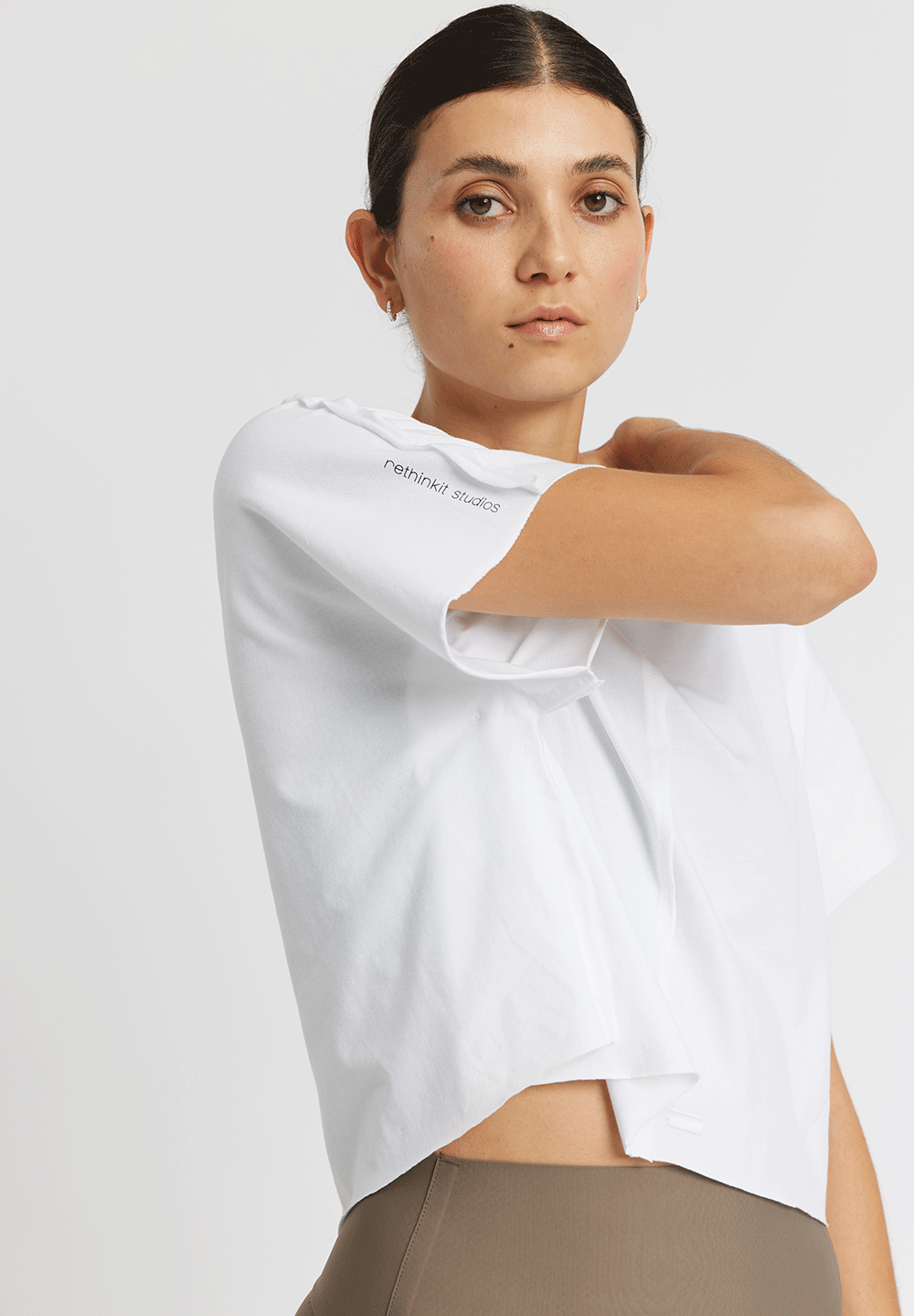 Rethinkit Kort Tee Raw Edge Caen Tee 0364 white