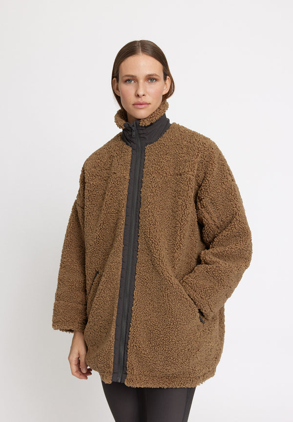 Rethinkit Long Fuzzy coat Larvik Jackets 3203 khaki 