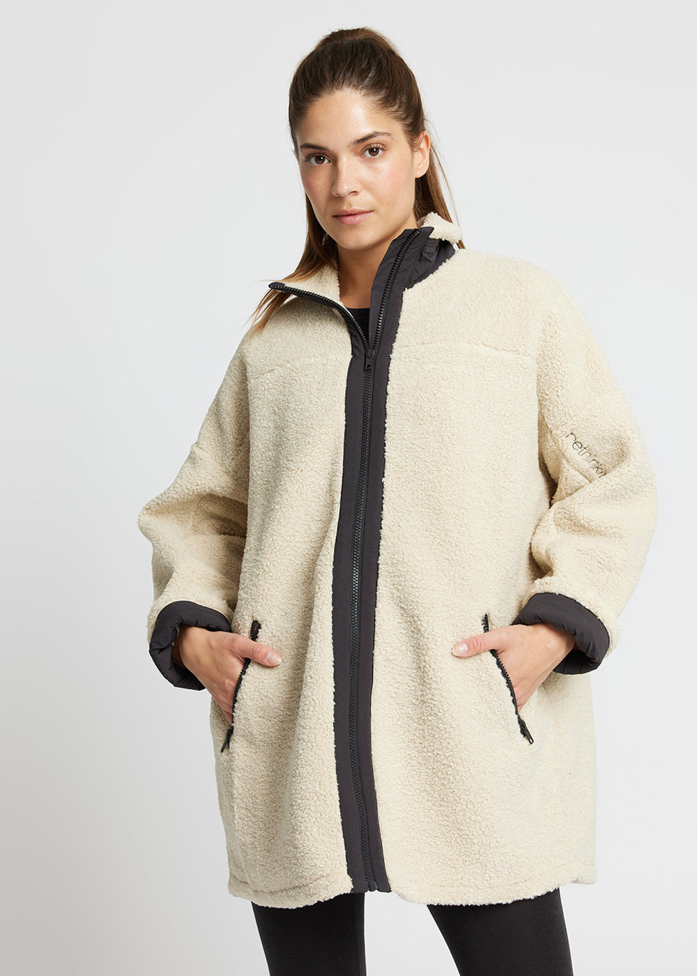 Rethinkit Long Fuzzy coat Larvik Jackets 3356 sandshell