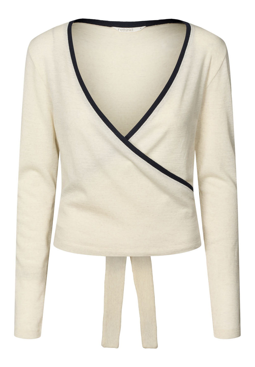 Rethinkit Merino Wool Wrap Cardigan Haze Cardigan 9535 eggshell melange