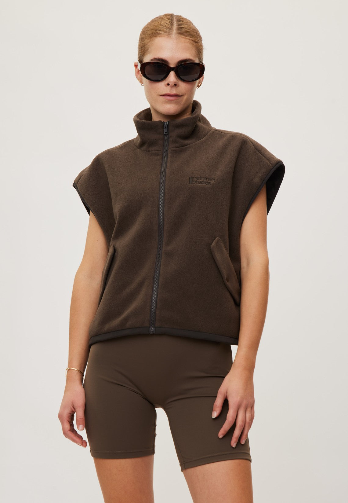 Rethinkit Polar Fleece Vest Campfire Vest 9524 coffee