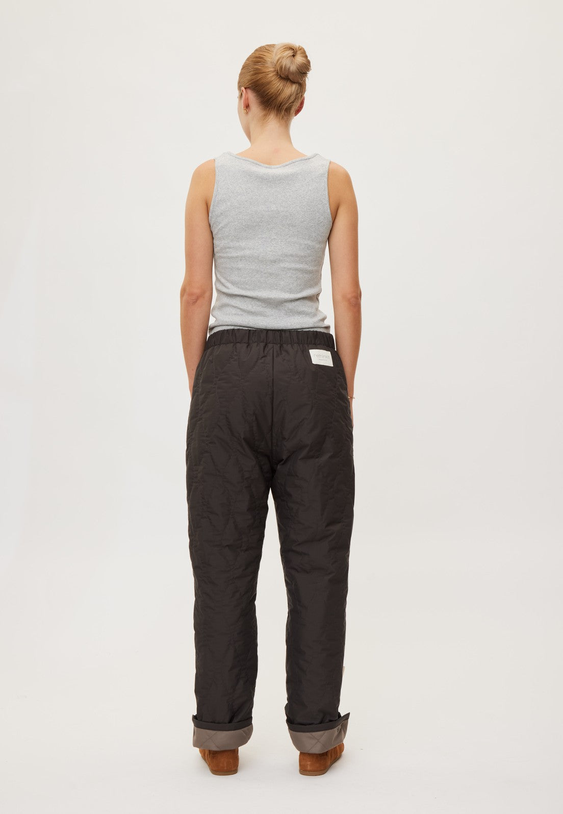 Rethinkit Quilted Trousers Field Trousers 0022 almost black