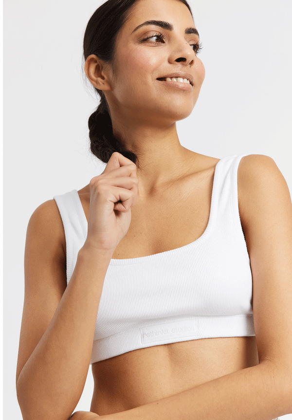 Rethinkit Soft rib bralette Key Comfy Top 0364 white 