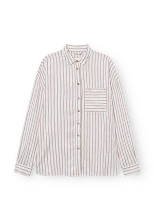 Rethinkit Stribet Skjorte PJ  Shirts and Blouses 0076 warm grey stripe