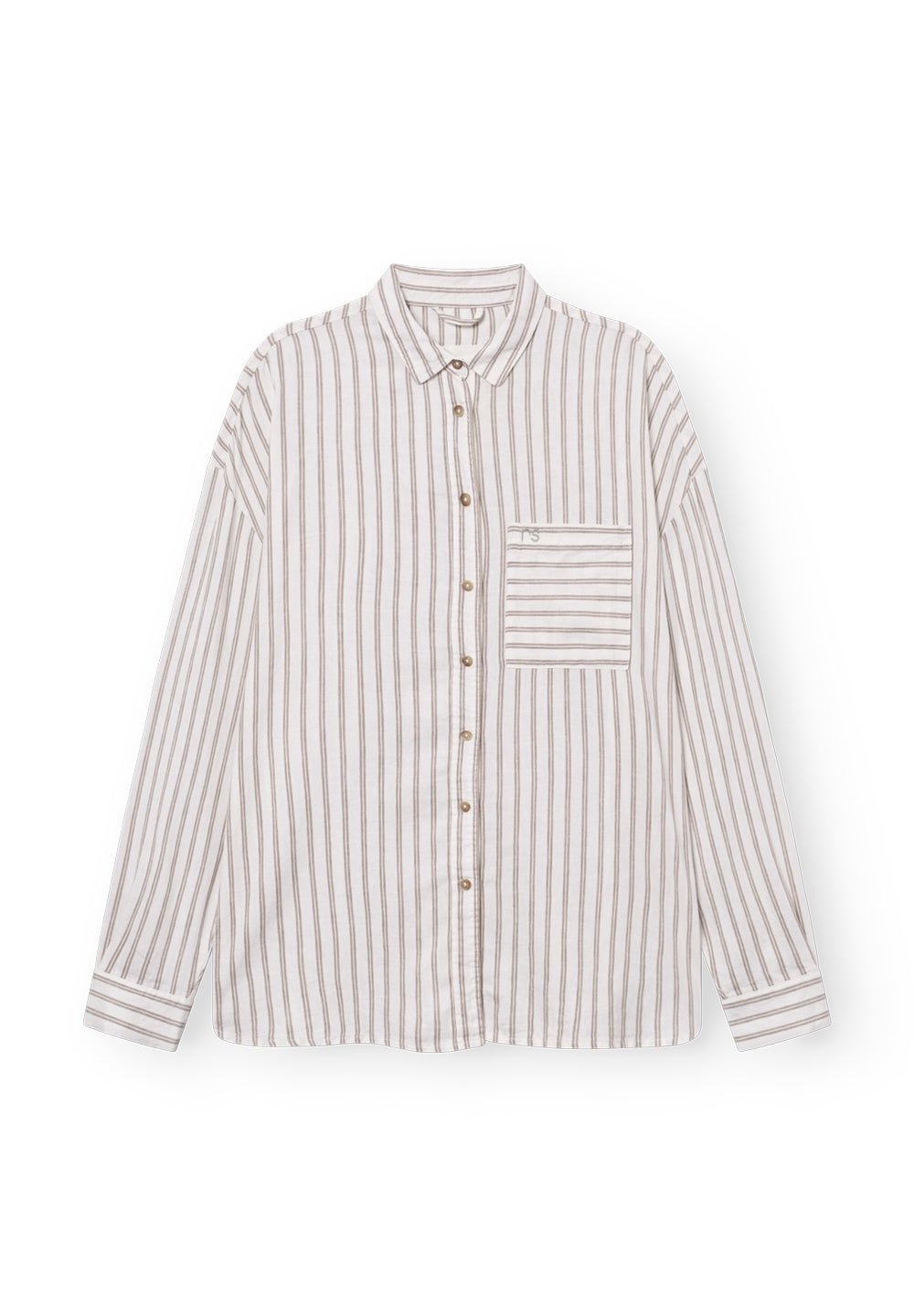 Rethinkit Stribet Skjorte PJ  Shirts and Blouses 0076 warm grey stripe