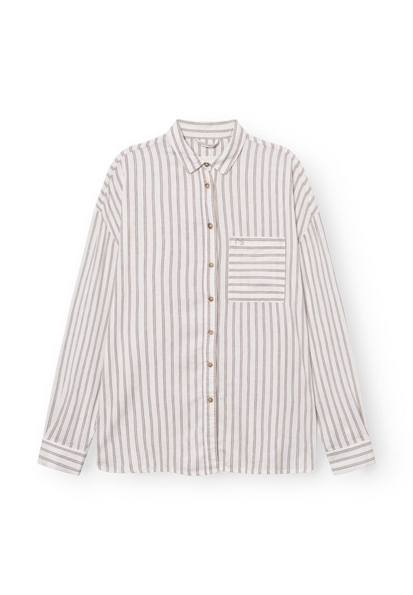 Rethinkit Stribet Skjorte PJ  Shirts and Blouses 0076 warm grey stripe