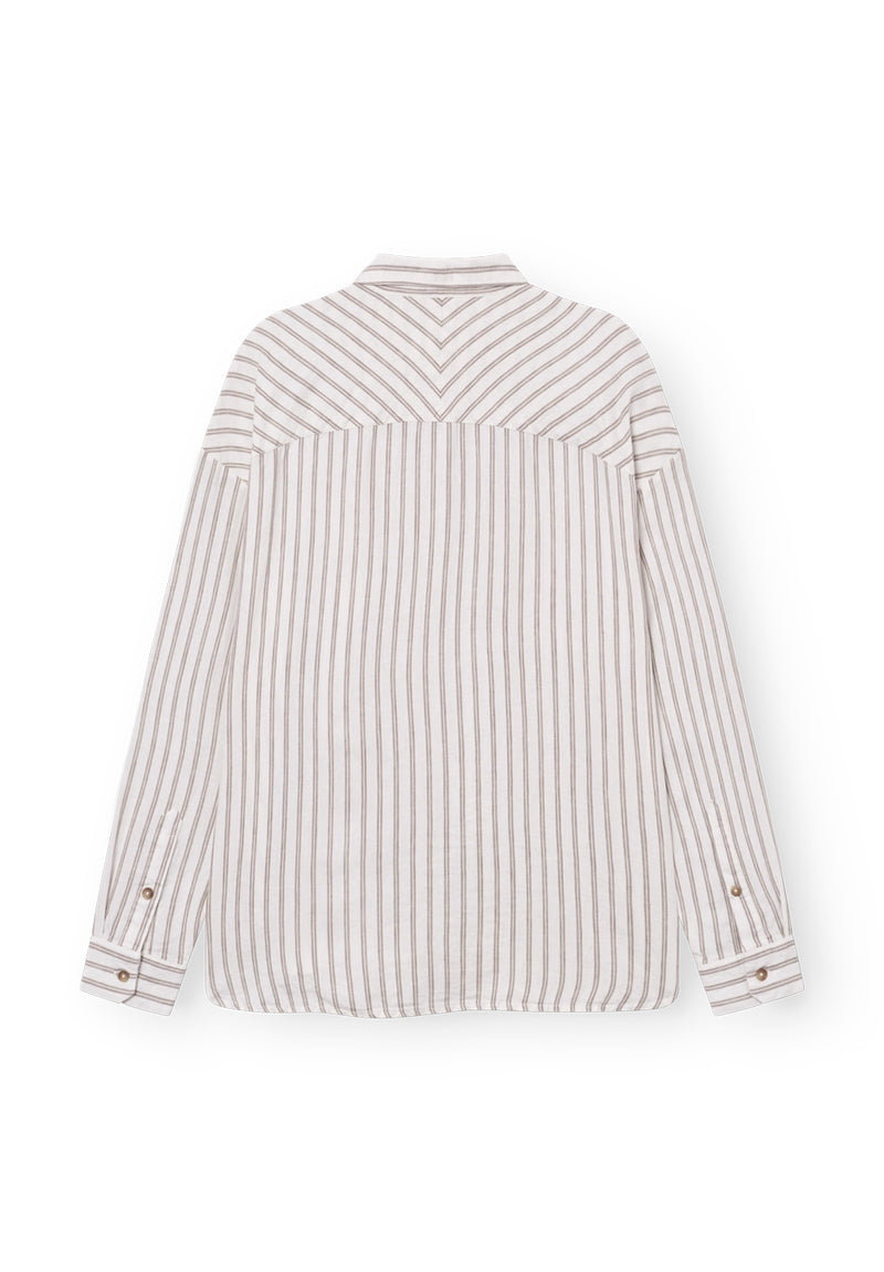 Rethinkit Stribet Skjorte PJ  Shirts and Blouses 0076 warm grey stripe