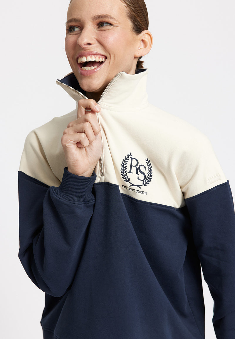 Rethinkit Sweat Imola Half Zip Sweatshirts 1432 navy 