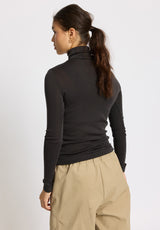 Rethinkit Wool Roll Neck Mona Shirts and Blouses 0022 almost black