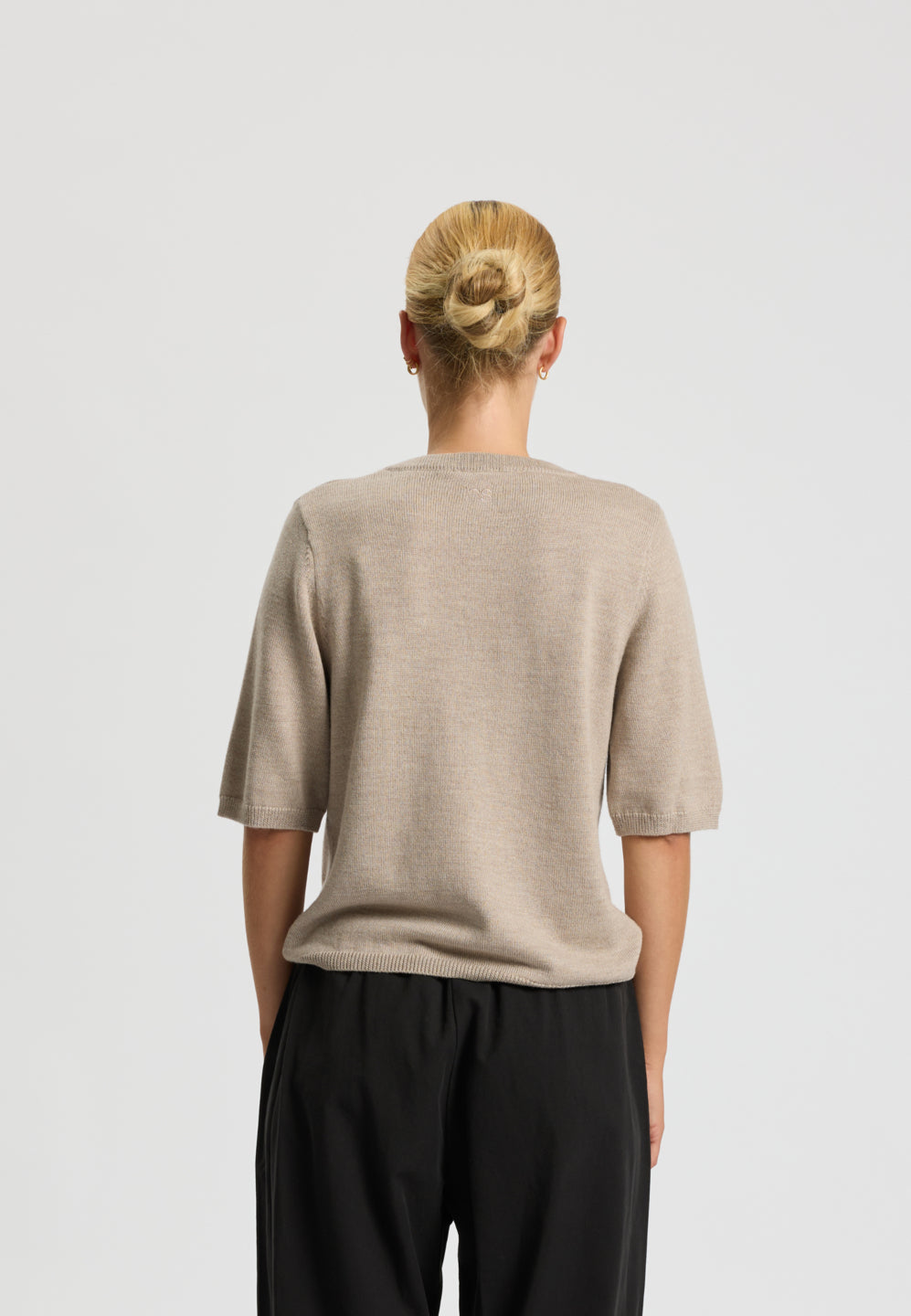 Rethinkit Wool Short Sleeve Keep Me Knitted Tops 3238 warm sand melange