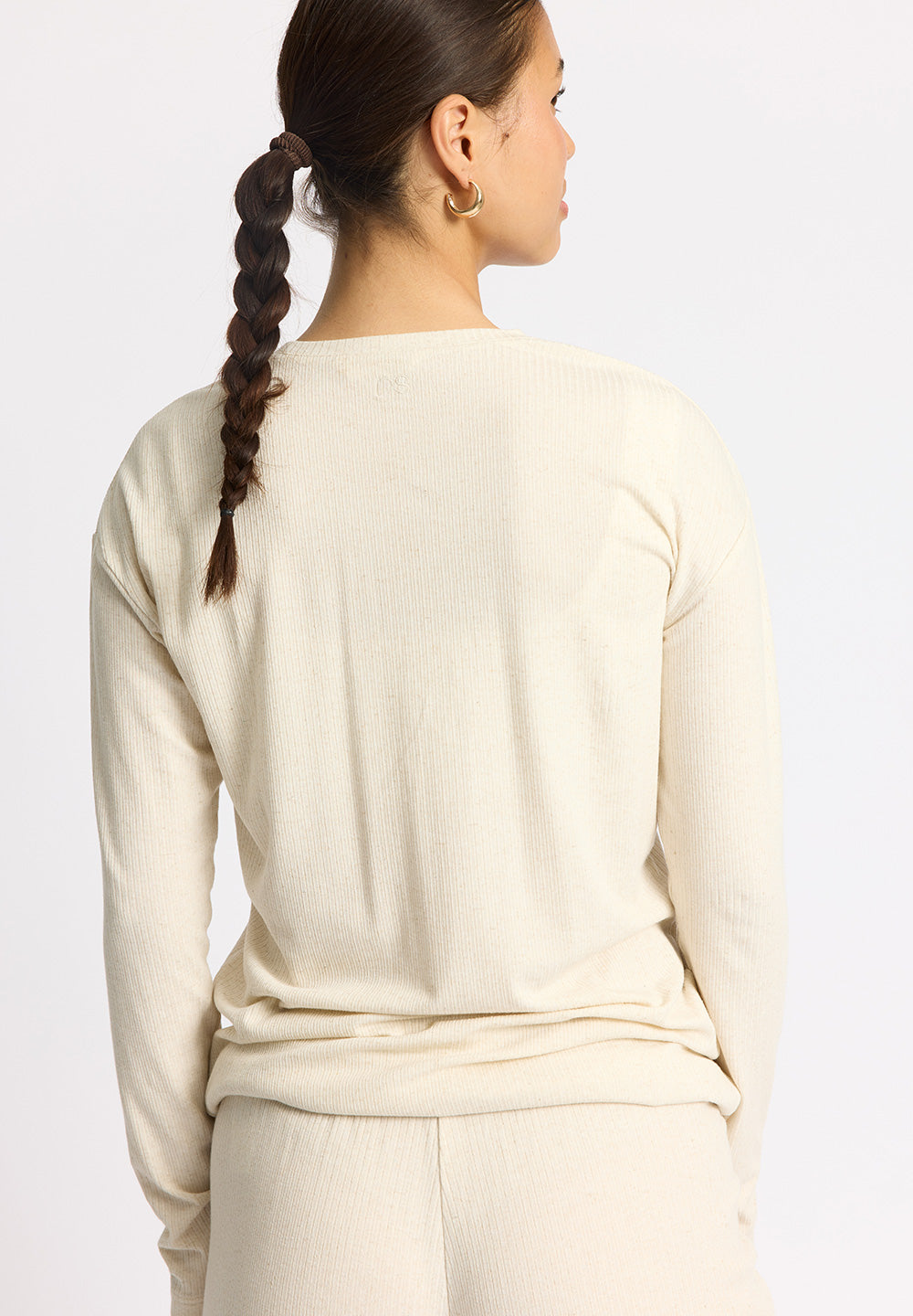 Rethinkit Langærmet Rib Tee Merci Tee 3227 soft beige melange