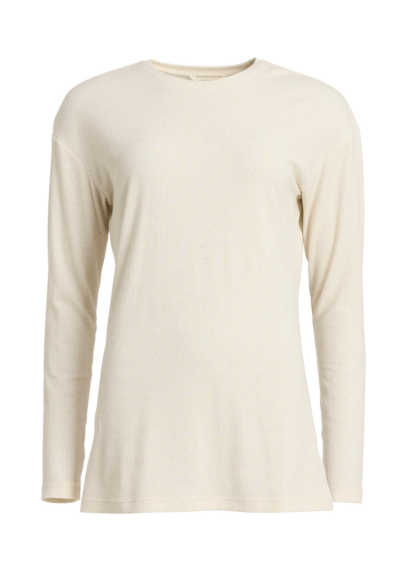 Rethinkit Rib Langærmet Tee Merci Tee 3227 soft beige melange