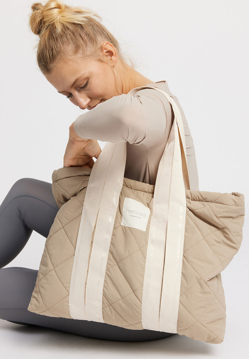 Rethinkit Quilted Tote Malmoe Acc 0070 gravel
