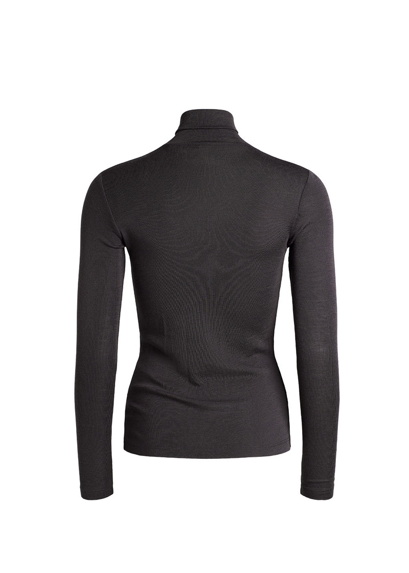 Rethinkit Wool Roll Neck Mona Shirts and Blouses 0022 almost black